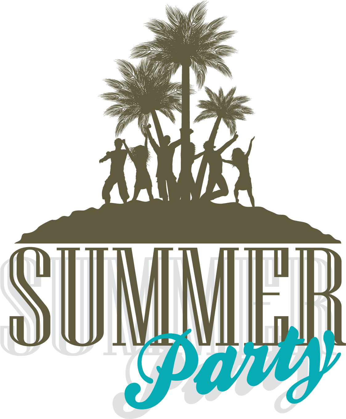 Party Silhouette Clip Art - Summer - Png Download (1123x1358), Png Download