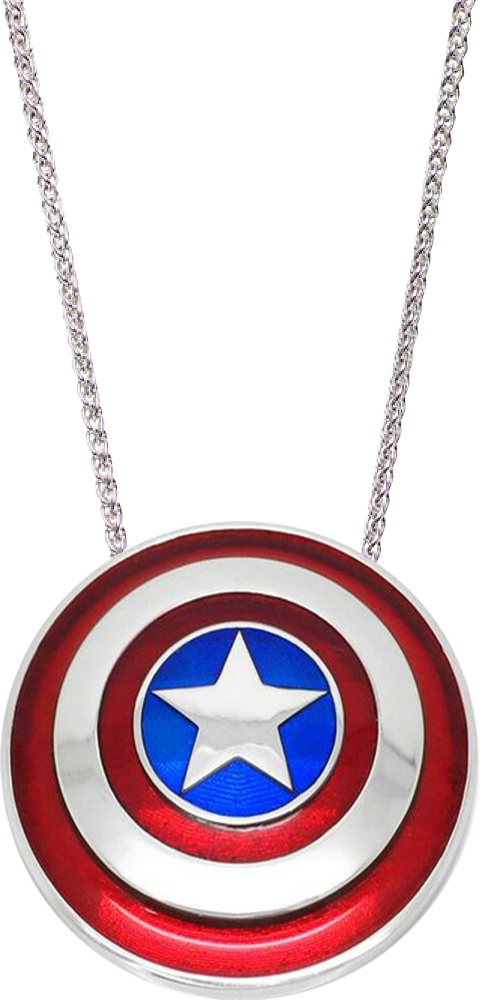 Captain America Shield Necklace Clipart (480x1000), Png Download