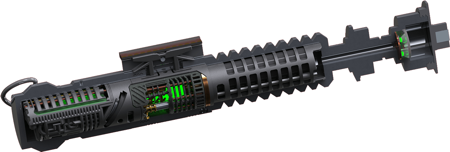 Enhance Your Lightsaber Building Experience - 3d Printed Lightsaber With Electronics Clipart (1500x500), Png Download