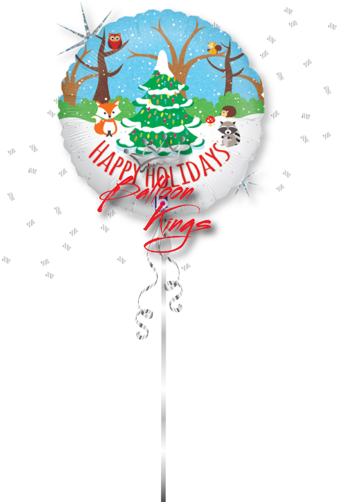 Woodland Happy Holidays Clipart (657x976), Png Download