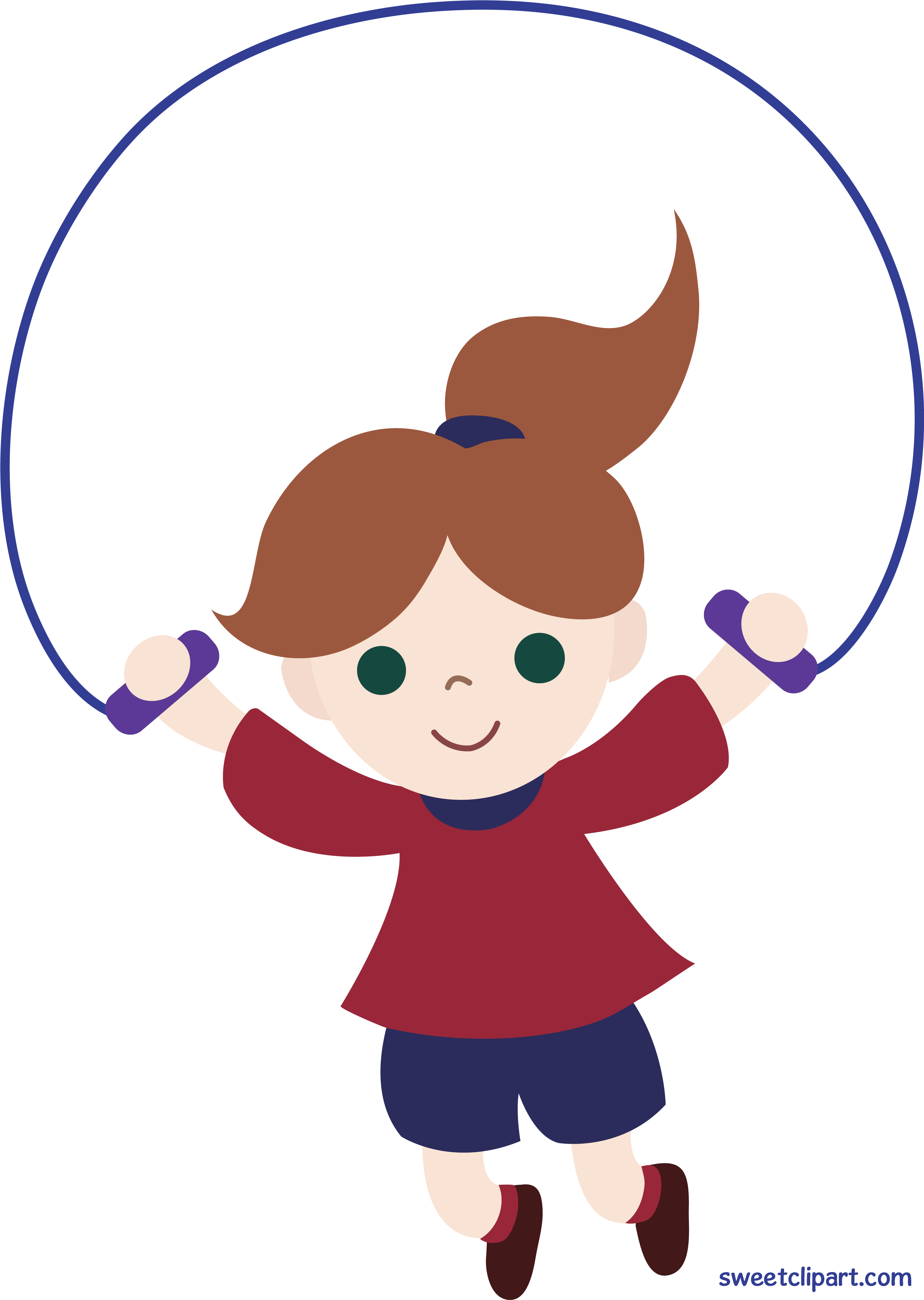 Girl Clip Art Sweet - Jumping Rope Clip Art - Png Download (3370x4692), Png Download