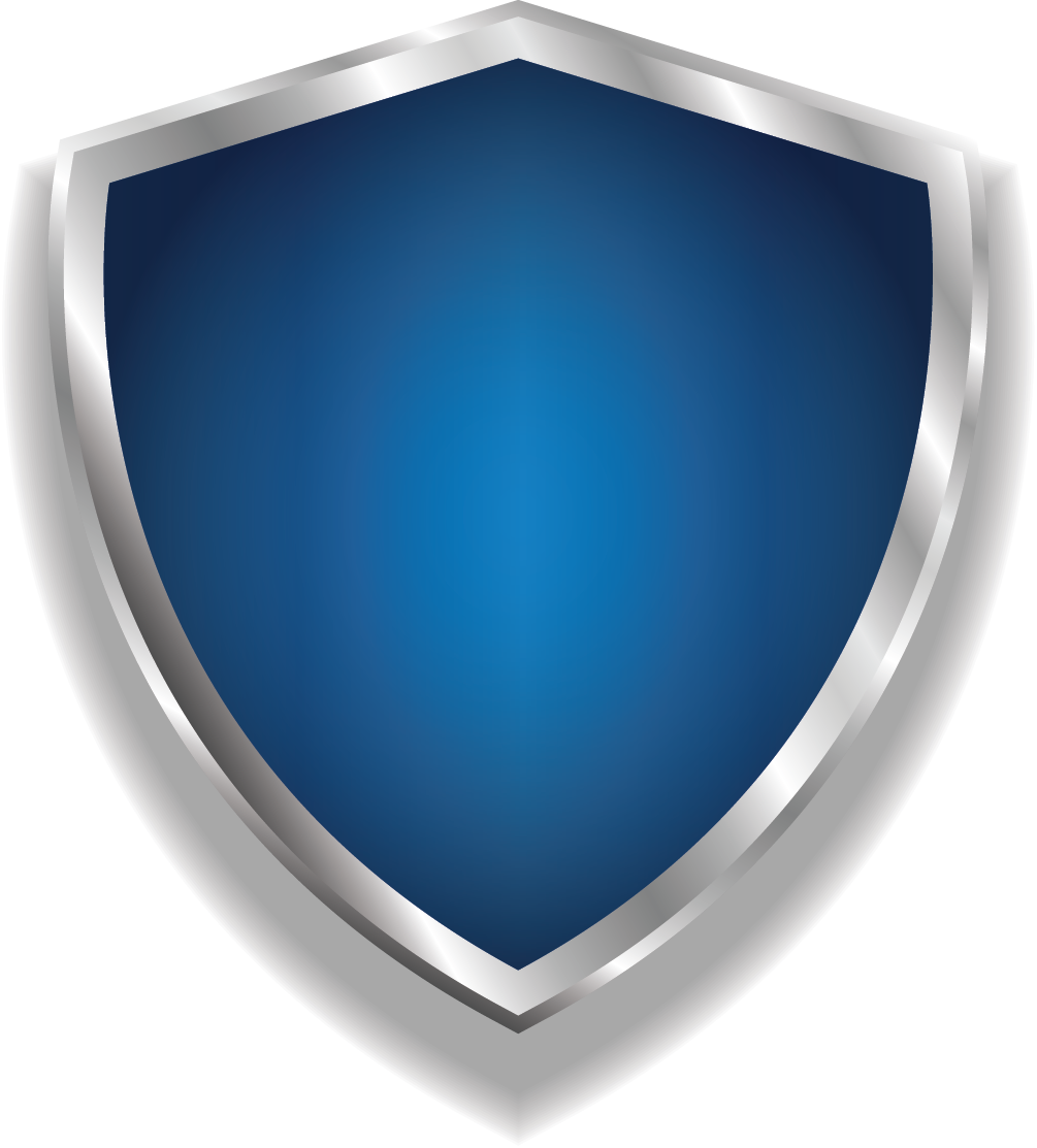 Blue Shield One Top Point Badge With White Border - Flat Panel Display Clipart (1005x1113), Png Download