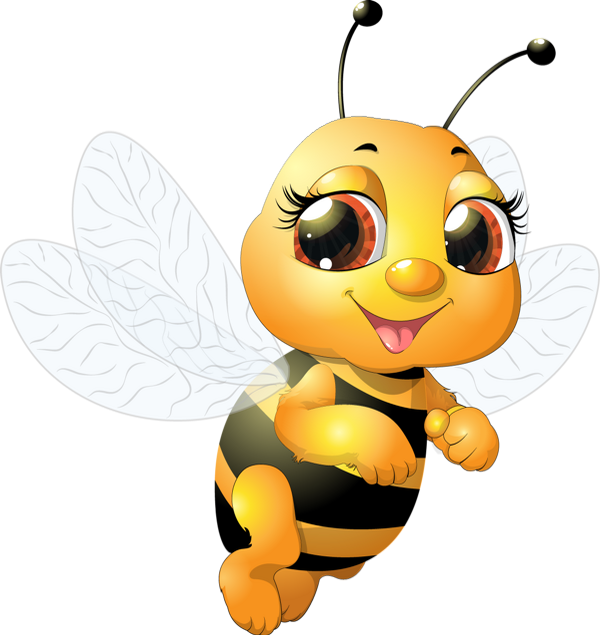 Abeille Dessin Tube Funny Bee Clipart Abeja Honey Bee - Baby Bumble Bee - Png Download (600x635), Png Download