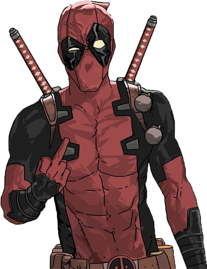Television Superhero Show Movie Others Deadpool Drawing - Deadpool Showing Middle Finger Clipart (739x1024), Png Download