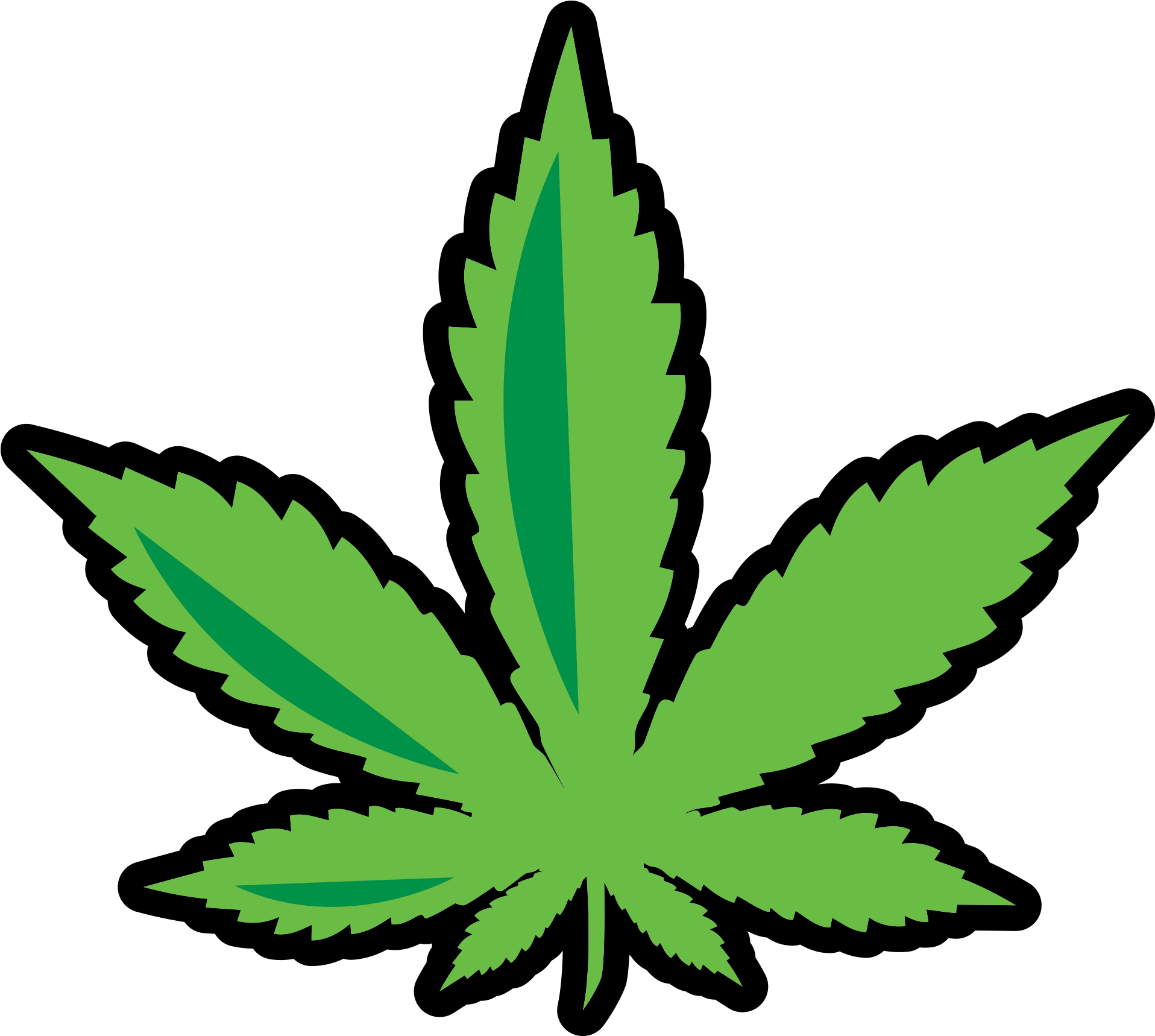 Leaf Weed Magnet - Hoja De Marihuana Png Clipart (1916x1718), Png Download