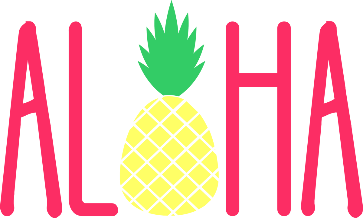 Pineapple Aloha Png Clipart (1200x722), Png Download