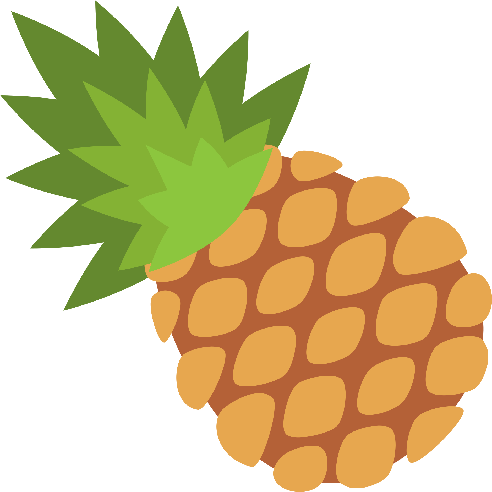 Green Pineapple Cliparts 12, Buy Clip Art - Transparent Pineapples Png (1878x1878), Png Download