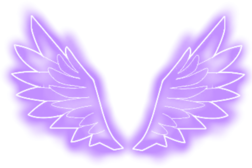 #neon #fly #wings #wing #angel #purple #tumblr #cool - Neon Angel Wings Png Clipart (1024x1024), Png Download