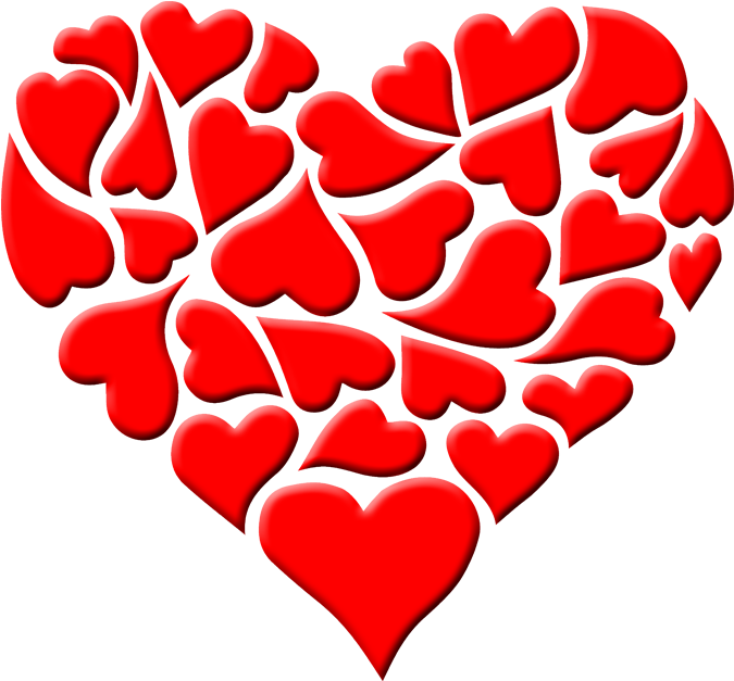 Heart With Hearts Png Transparent Clipart (675x627), Png Download