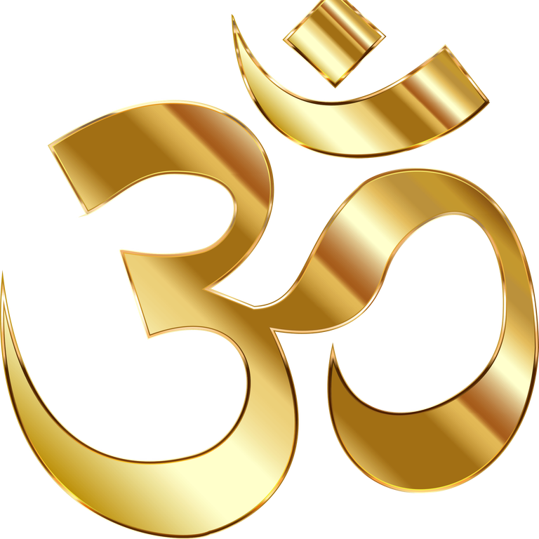 Om, Symbol, Desktop Wallpaper, Gold, Text Png Image - Om Symbol Png Clipart (768x768), Png Download