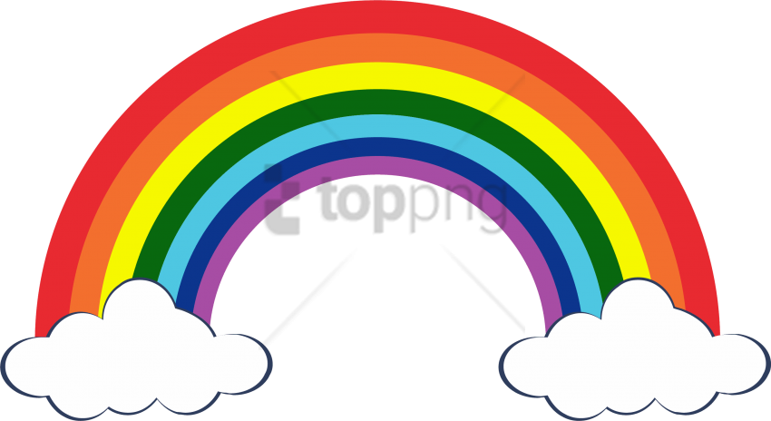 Free Png Rainbows And Clouds Png Png Image With Transparent - Transparent Rainbow Clip Art (850x464), Png Download