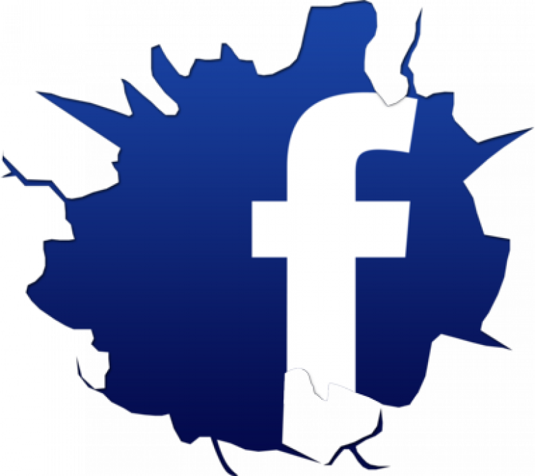 Free Facebook Logo Png - Facebook Cracked Logo Clipart (780x694), Png Download