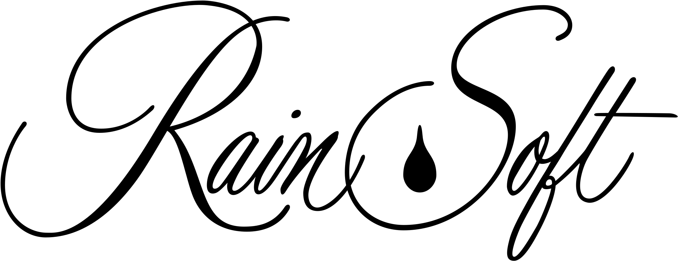 Rain Soft Logo Png Transparent - Rain Clipart (2191x843), Png Download
