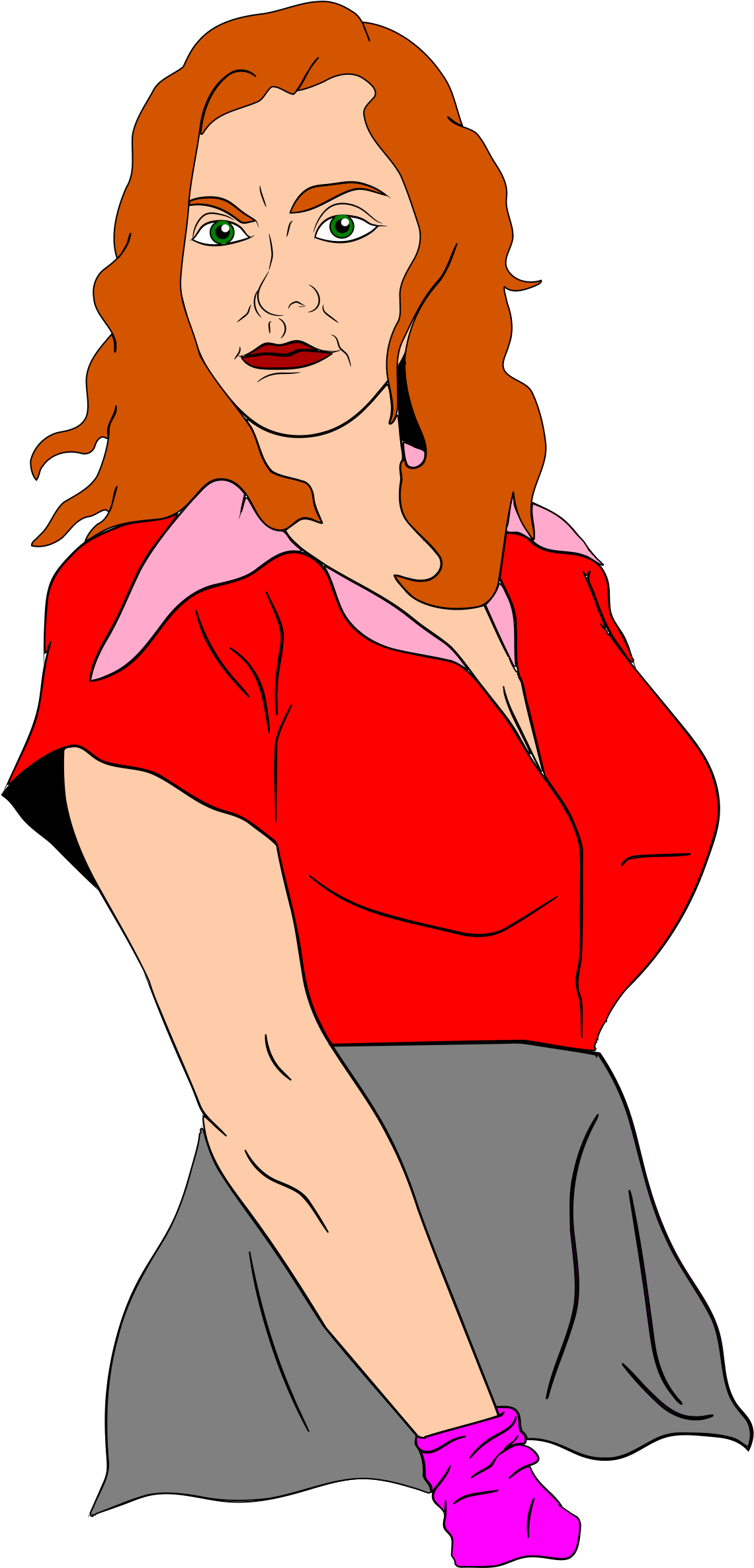 Strong Woman Clipart - Girl Png Toon Transparent Png (1140x2369), Png Download