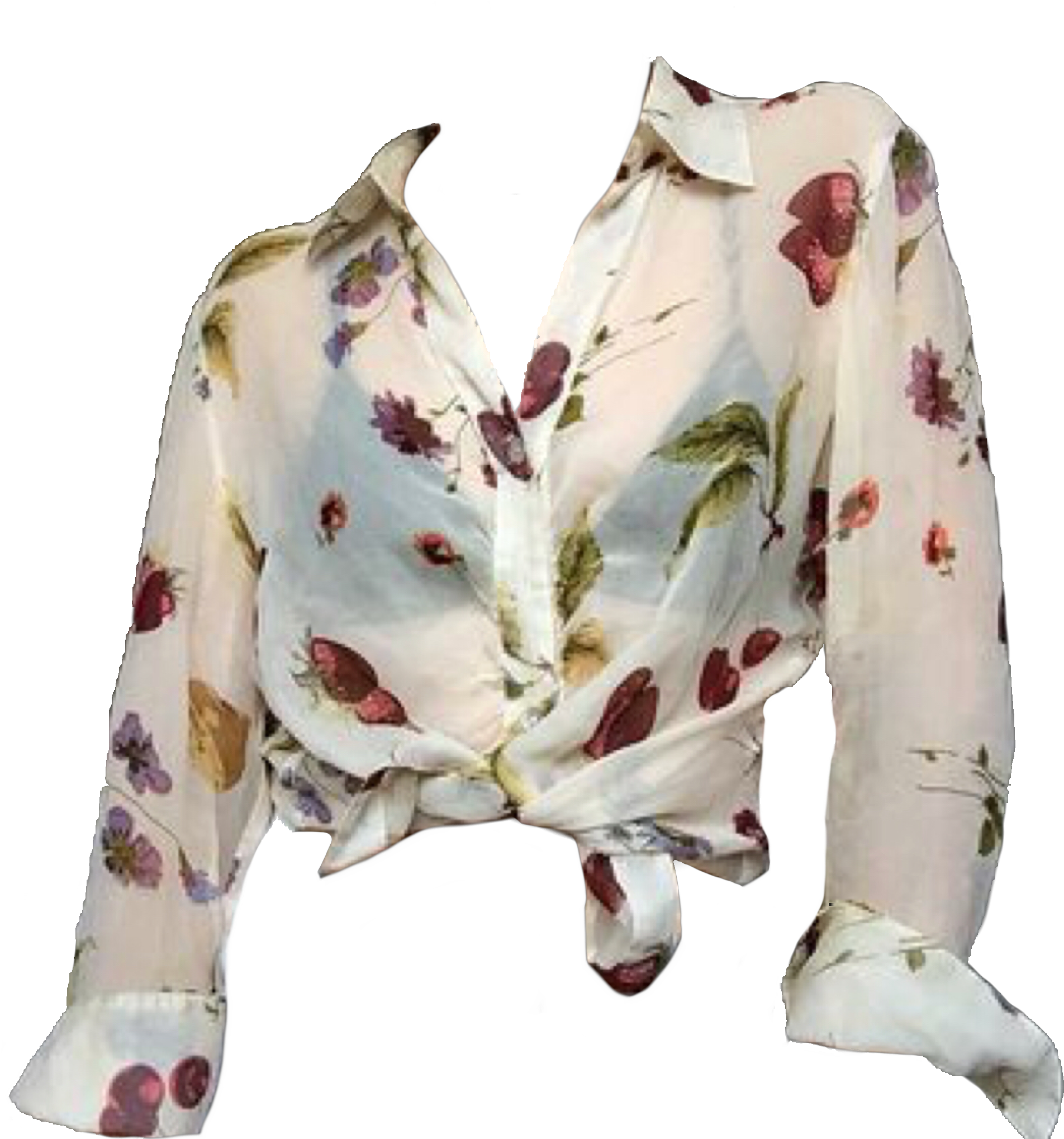 Shirt Red Cream Polyvore Moodboard Filler - Blouse Clipart (2048x2036), Png Download