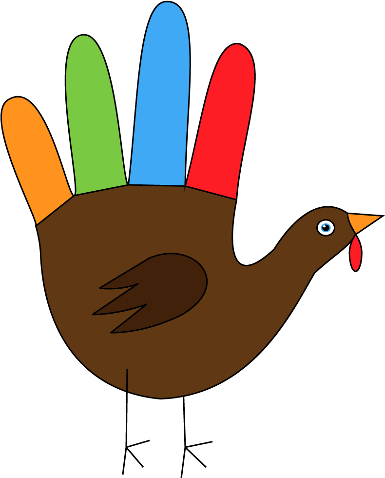 Scarf Clipart Hands - Hand Turkey Transparent - Png Download (828x1071), Png Download