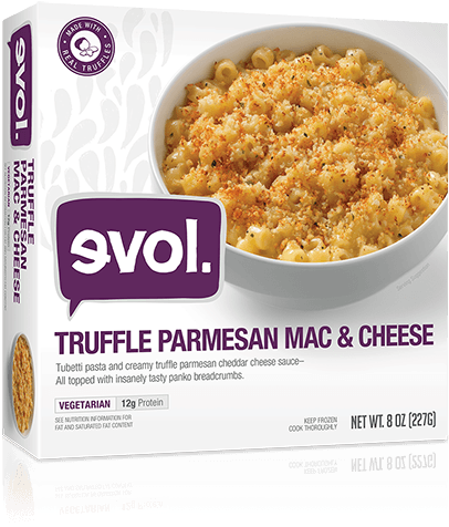 Evol Single Serve Macaroni & Cheese, Truffle Parmesan, - Evol Truffle Parmesan Mac And Cheese Clipart (421x482), Png Download