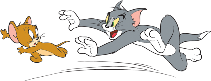 Tom And Jerry - Tom Chasing Jerry Cartoon Clipart (1600x412), Png Download