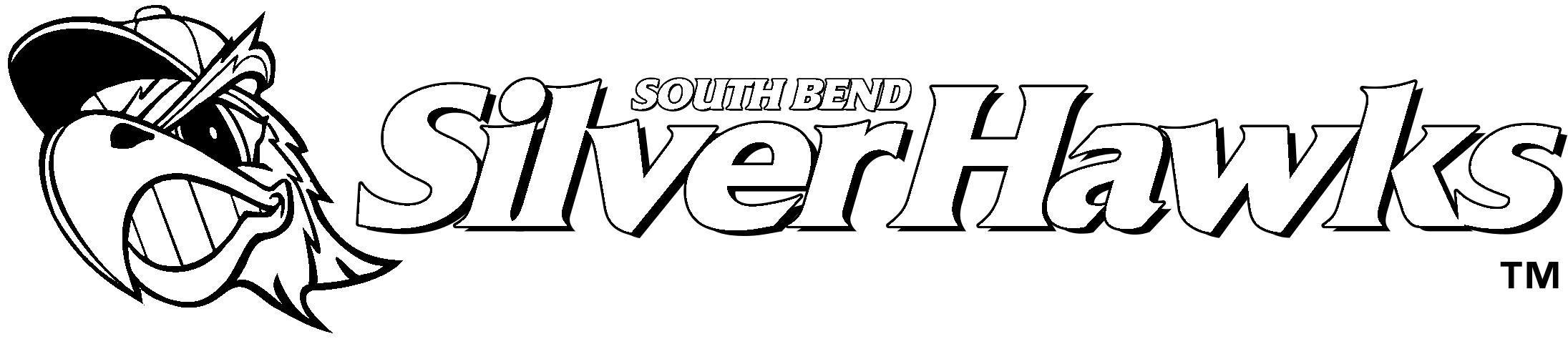 South Bend Silver Hawks Logo Black And White - South Bend Cubs Clipart (2400x2400), Png Download