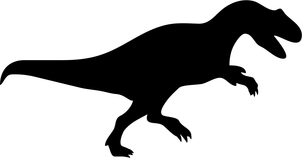 Dinosaurs Svg Three - T Rex Silhouette Png Clipart (981x516), Png Download