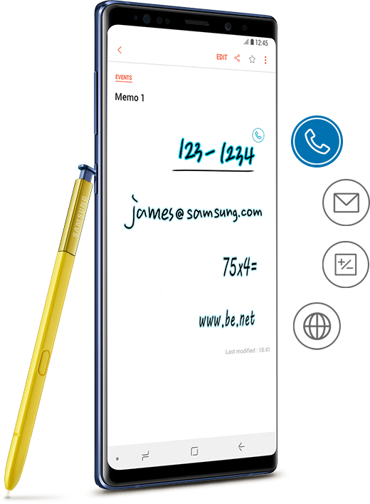 The Phone Number '123-1234' Entered In Samsung Notes - Samsung Notes App Clipart (520x707), Png Download
