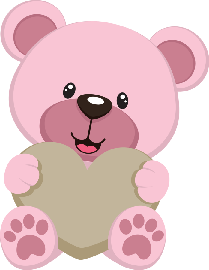 Bears Clipart Oso - Pink Bear Cartoon - Png Download (697x900), Png Download