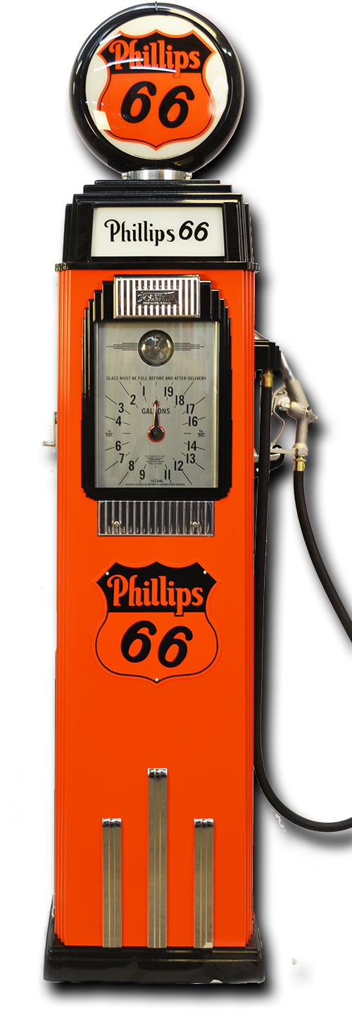 Tokheim 36b Clockface Pump - Old School Old Fuel Pump Clipart (500x1468), Png Download