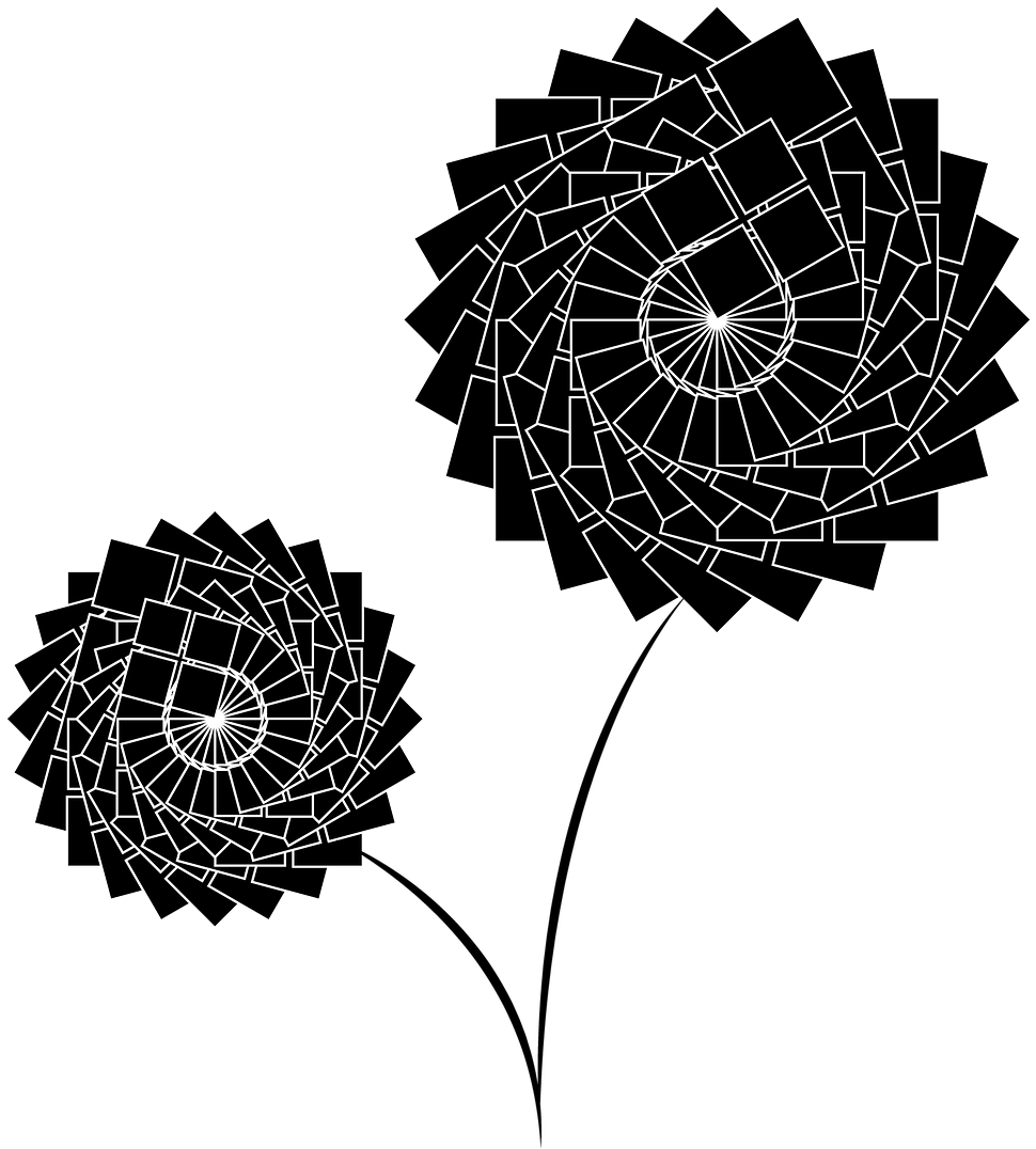 Flowers Black Flowers 2 Bunches - Vintage Home Icon Clipart (1280x1220), Png Download