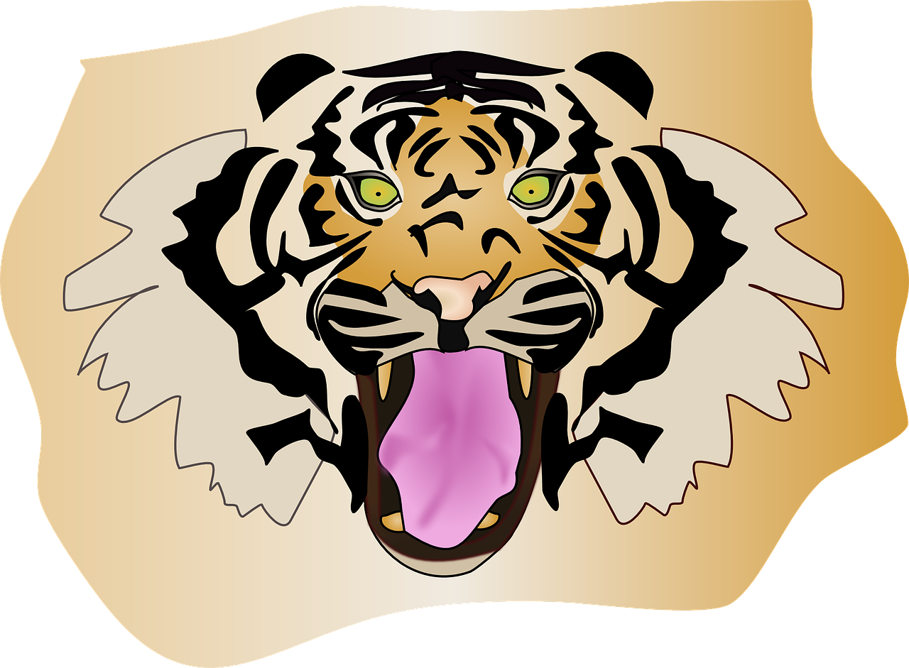 Tiger Wildcat Head Face Animal Png Image - กราฟฟิก หัว เสือ Clipart (1280x941), Png Download