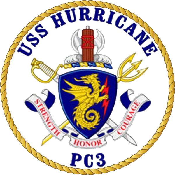 Uss Hurricane Pc-3 Crest - Uss Hurricane Pc3 Clipart (600x600), Png Download