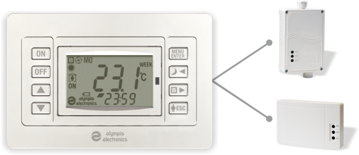 Wireless Wifi Room Thermostats - Olympia Electronics Bs 812 Clipart (751x751), Png Download
