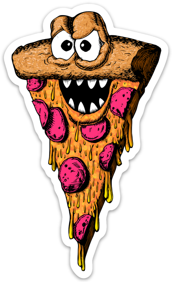 Stickers Transparent Pizza - Pizza Monster Clipart (597x977), Png Download