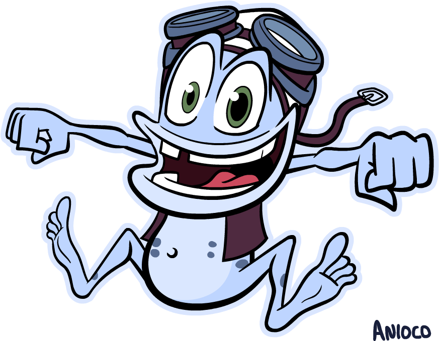 Crazy Frog Png - Crazy Frog Cartoon Art Clipart (900x720), Png Download