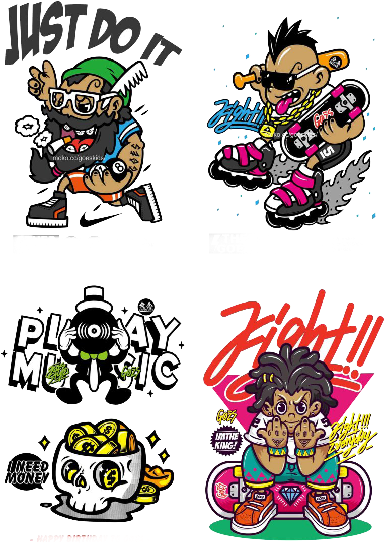 Drawn Graffiti Swag - Graffiti Character Hip Hop Clipart (765x1079), Png Download