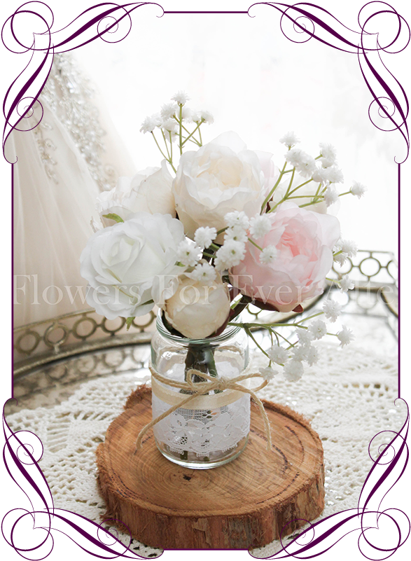 Blush Pastel Short Table Posy - Artificial Wedding Flowers Australia Clipart (608x822), Png Download