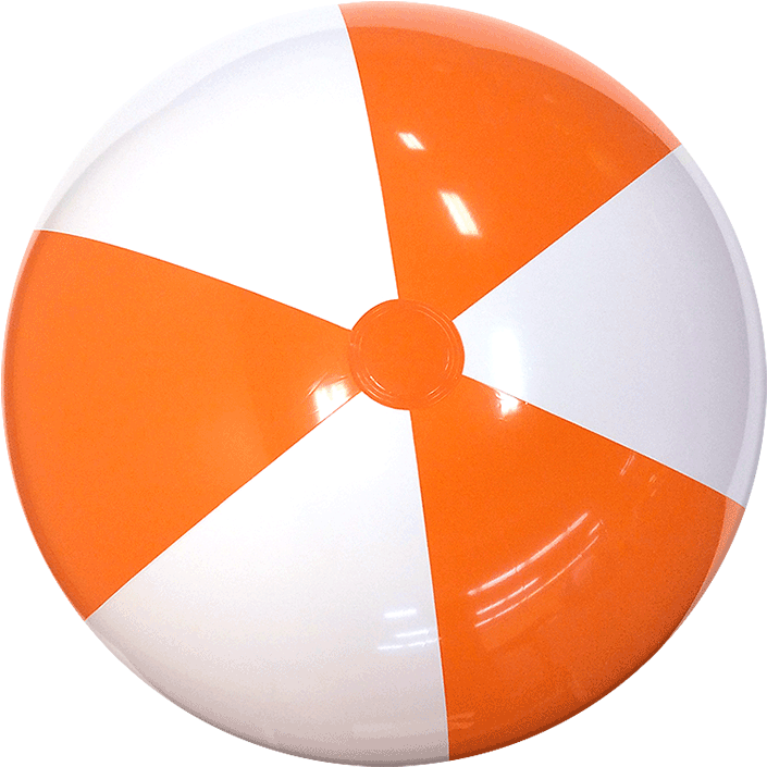 Orange And White Beach Ball Clipart (750x750), Png Download