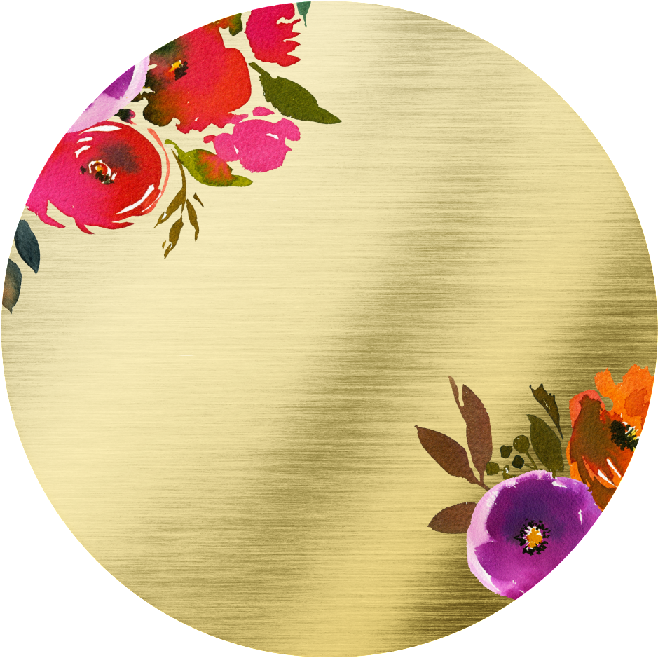 Hand Painted Golden Round Frame Back Png Transparent Clipart (939x939), Png Download