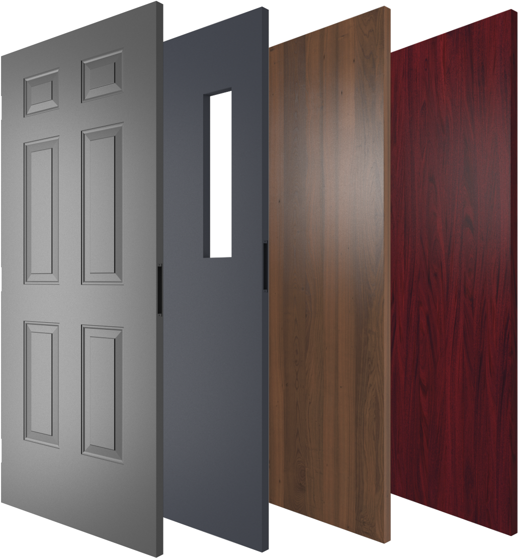 Wood & Metal Commercial Doors - Plywood Clipart (1030x1110), Png Download