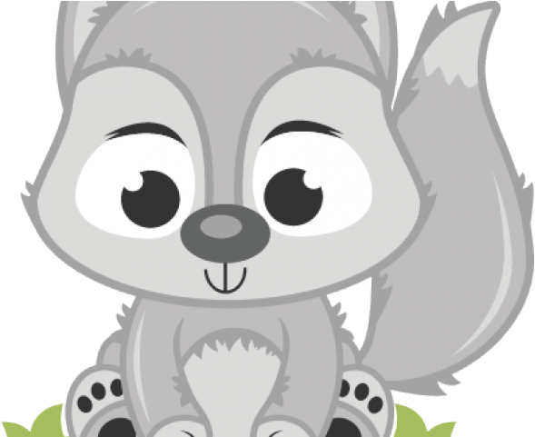 Gray Wolf Clipart Cartoon Baby - Cute Racoon Clipart Png Transparent Png (640x480), Png Download