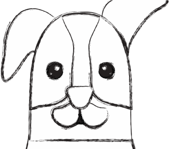 Drawn Dog Head - Sketch Clipart (640x480), Png Download