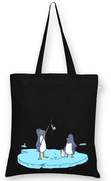Cotton Tote Bag Confused Penguins Black-ecoright - Canvas Clipart (600x600), Png Download
