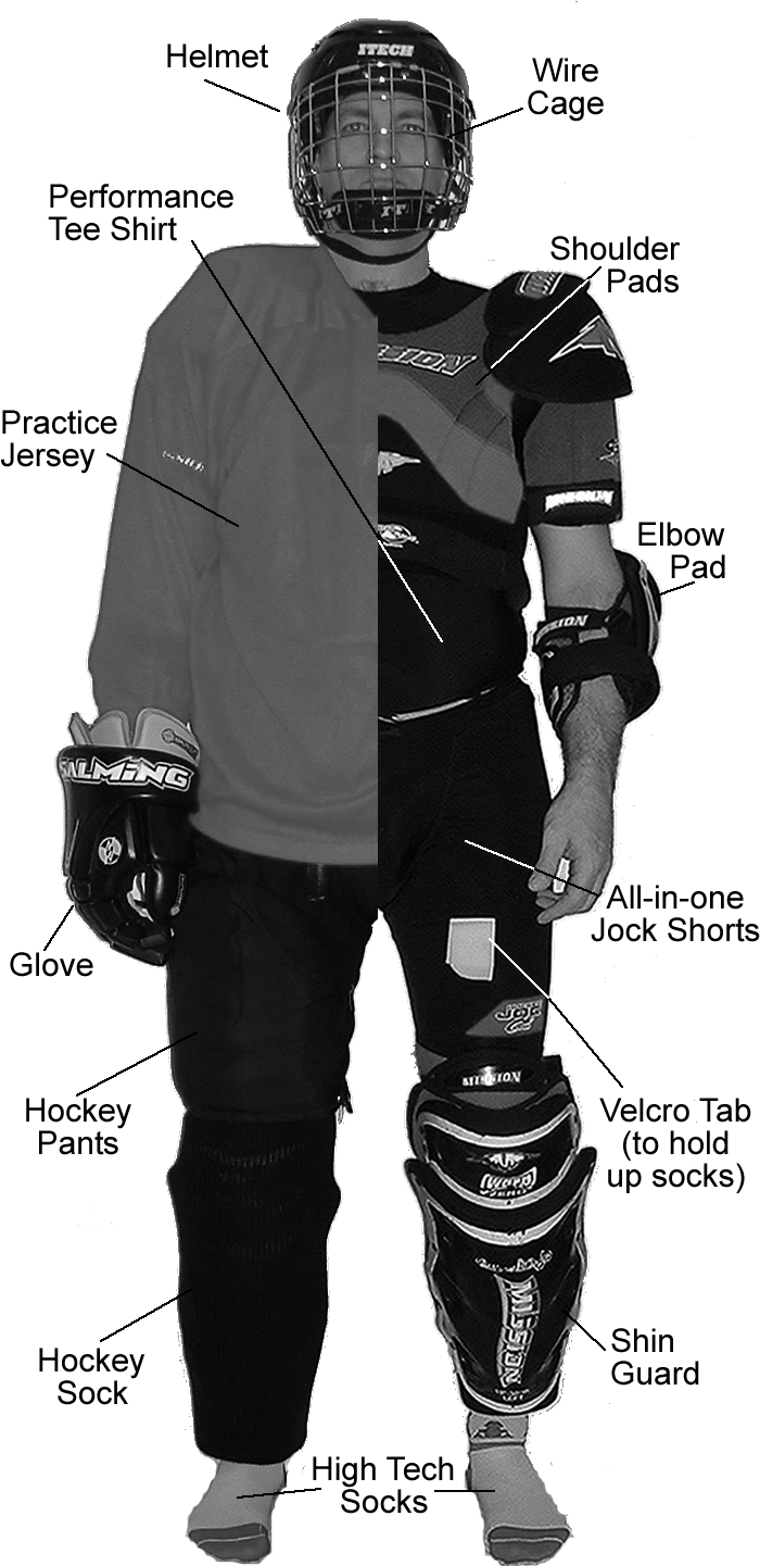Pictures Of Hockey Equipment Ice Hockey Player Gear Clipart Large