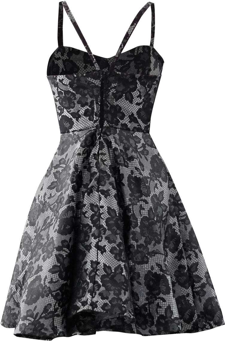 Black And Silver Lace Cocktail Dress - Little Black Dress Clipart (831x1413), Png Download