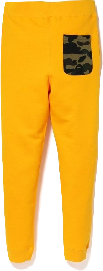 A Bathing Ape Shark Slim Sweat Pants - Bape Shark Pants Yellow Clipart (387x927), Png Download