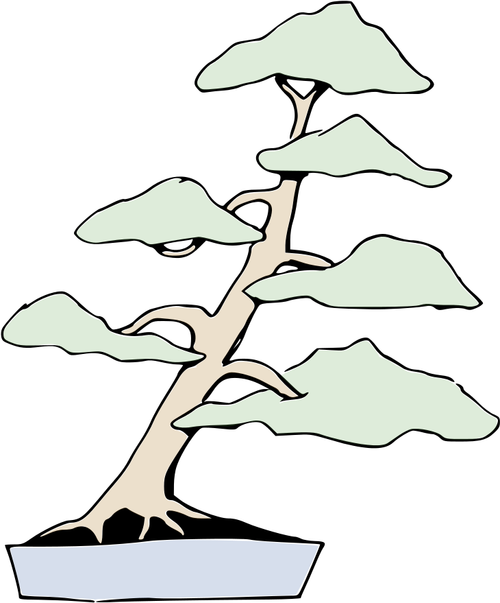 Bonsai Geneigte Form - Bonsai Styles Clipart (819x1024), Png Download