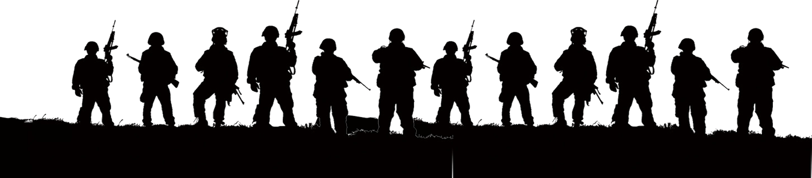 Soldiers Png - Silhouette Clipart (1600x352), Png Download