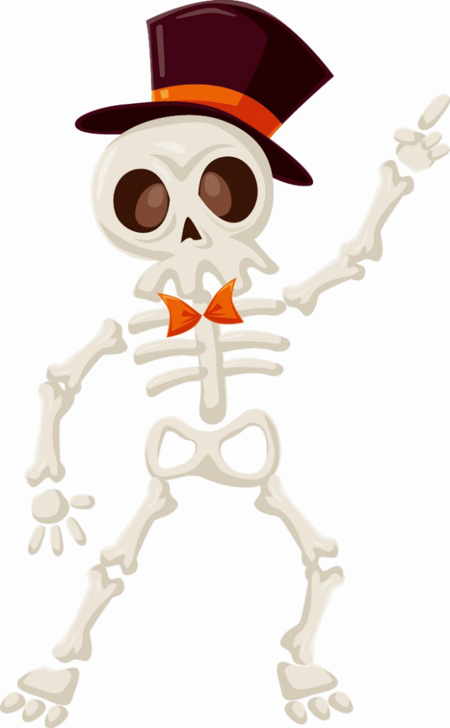 Halloween Skull Vector Free Png Image Background - Esqueleto Halloween Png Clipart (633x1024), Png Download
