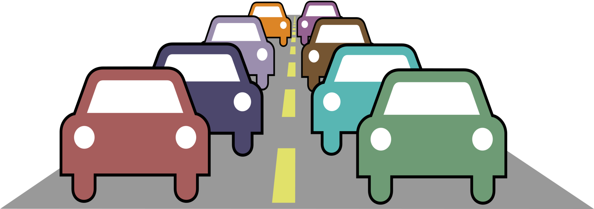 Cars Computer Icons Traffic Congestion Windows Metafile - Traffic Congestion Clipart - Png Download (2062x750), Png Download