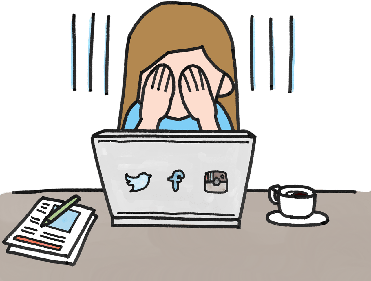 Online Communication Skills Training Course - Social Media Anxiety Clipart (1280x995), Png Download