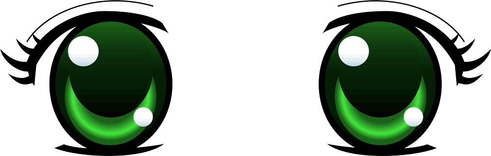 Ojos Kawaii Verdes Png - Ojos Verdes Para Imprimir Clipart (1000x318), Png Download
